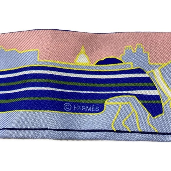 Auth HERMES Twilly Light Blue Pink Multi - Scarf - Picture 4 of 6